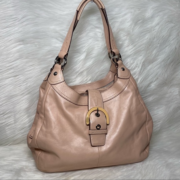 Coach, Bags, Coach Zoe Pale Pink Hobo Bag